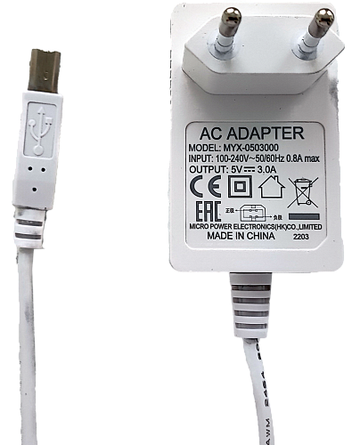 Блок питания с кабелем для АТОЛ Sigma 7Ф,USB 2.0B,5V,3.0A (MYX-0503000)                                        