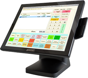 Wintec Anypos80 15" 8055A, Intel Celeron J1900, DDR3 4 Гб, SSD mSATA 64 Гб, черный, ридер, Без ОС картинка от магазина Кассоптторг